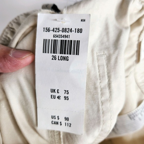 Abercrombie & Fitch Relaxed Cargo‎ Pant Women's Size 26 Long NEW - Picture 9 of 13